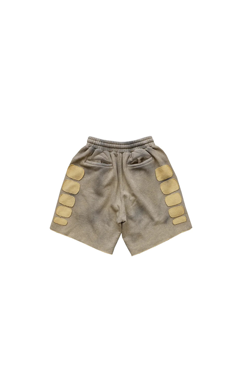 Satoshi Nakamoto Destroyed Patchwork Moto Shorts (Grey)