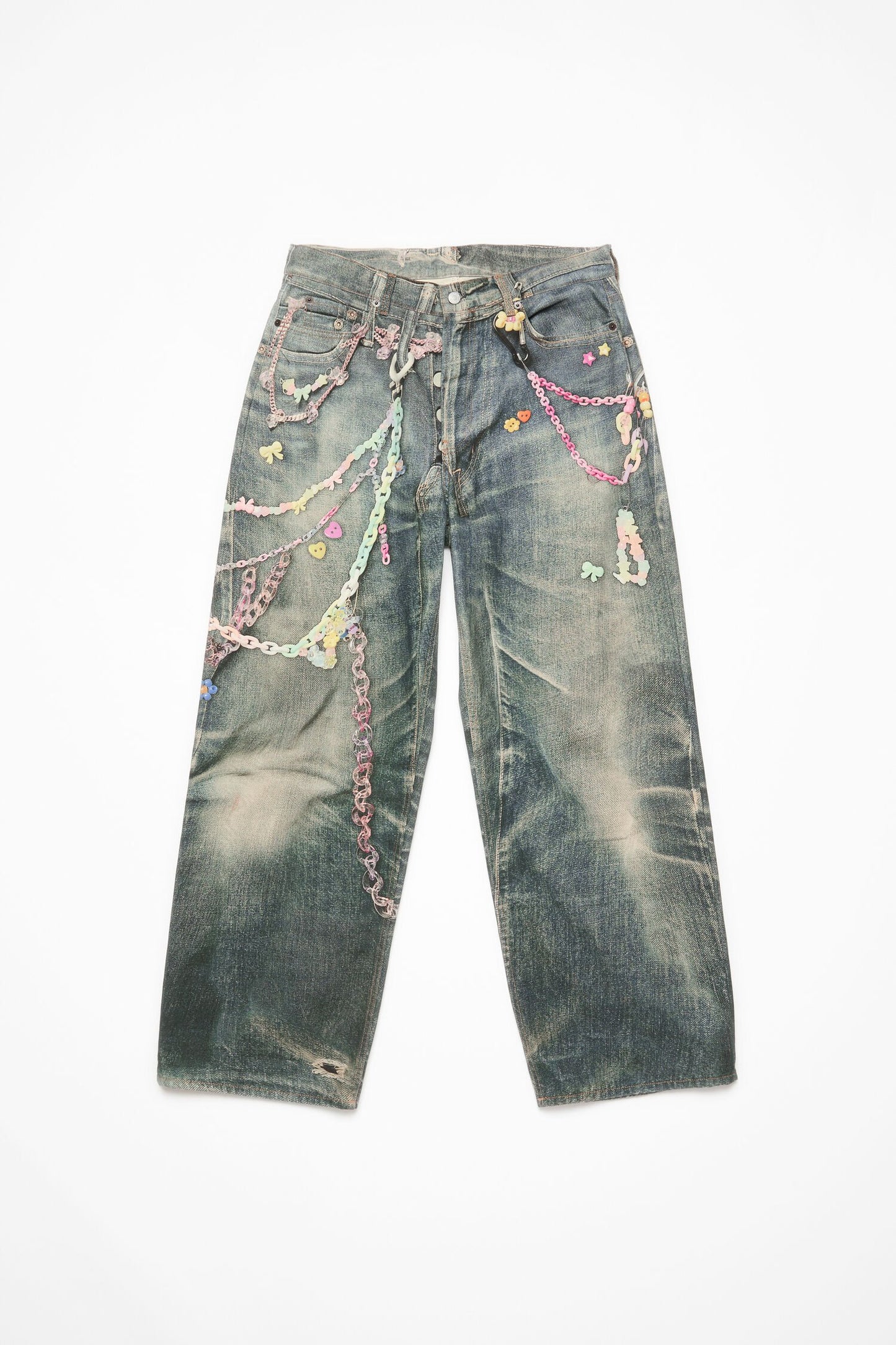 Acne Studios Kawaii Keychains Illusion Denim Pants