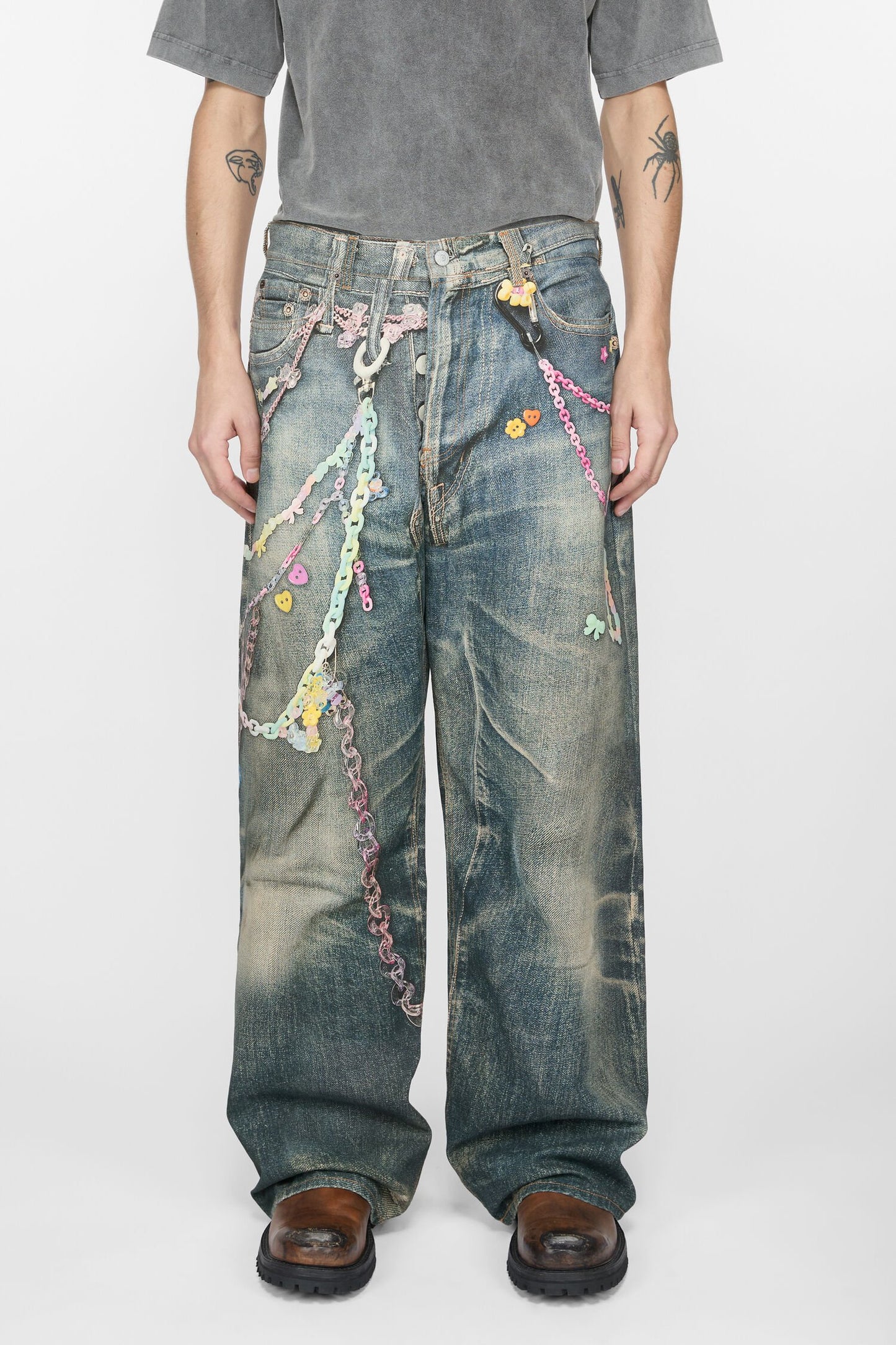 Acne Studios Kawaii Keychains Illusion Denim Pants