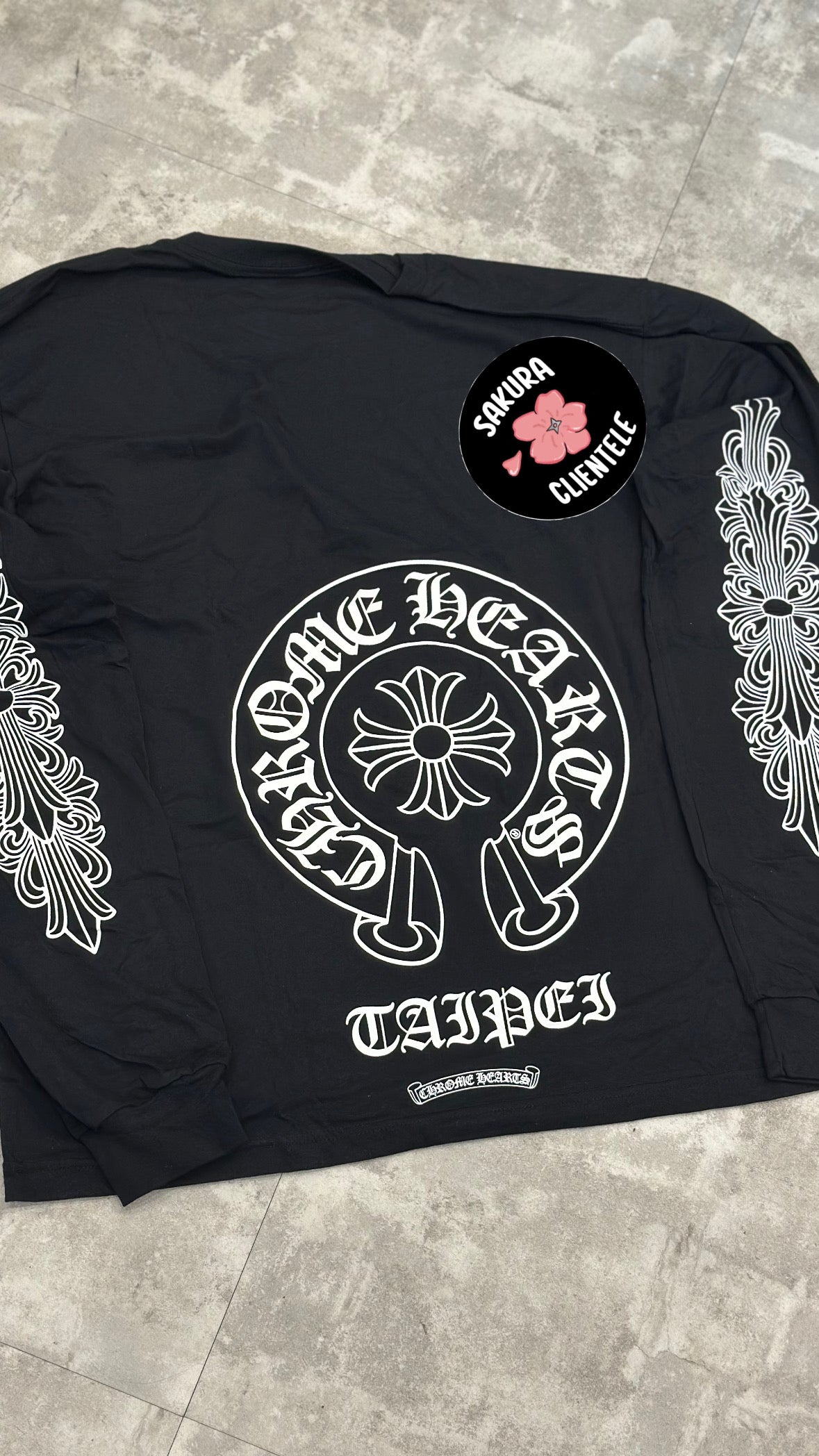 Chrome Hearts Taipei Exclusive Floral Long Sleeve Tee Shirt (Black)