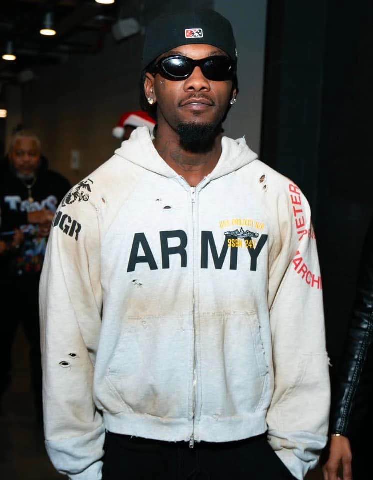 Reconstructed Folded Army Zip Hoodie