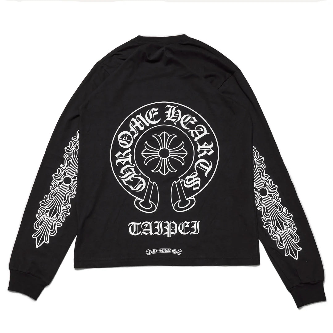 Chrome Hearts Taipei Exclusive Floral Long Sleeve Tee Shirt (Black)